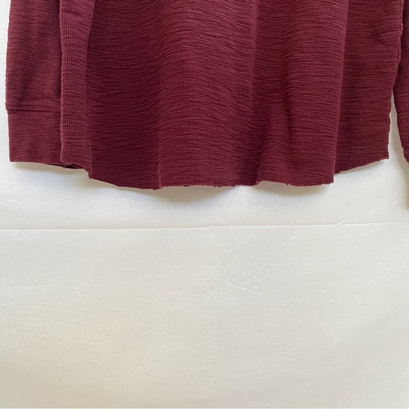 Lucky Brand Lived In Henley Thermal Waffle Long Sleeve Shirt Maroon Size XXL - Picture 6 of 10